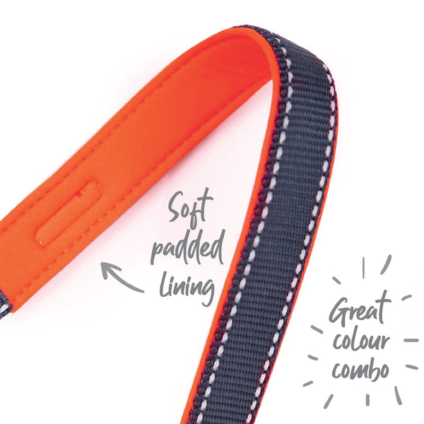 Kazoo Dog Collar Active Adjustable Slate & Orange [:extra Large]