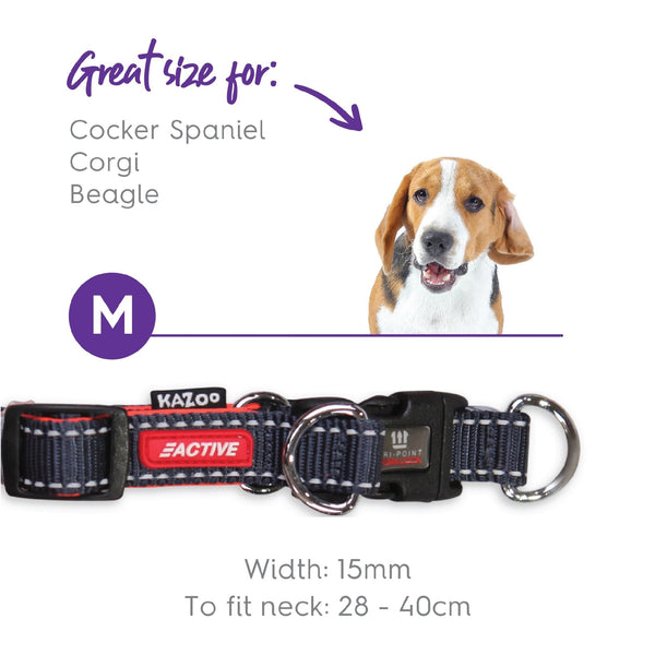 Kazoo Dog Collar Active Adjustable Slate & Orange [:extra Large]