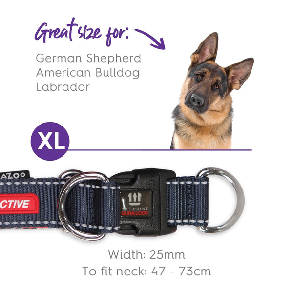 Kazoo Dog Collar Active Adjustable Slate & Orange [:extra Large]