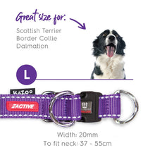 Kazoo Dog Collar Active Adjustable Purple & Lime [:extra Large]