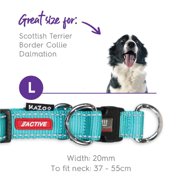 Kazoo Dog Collar Active Adjustable Aqua & Purple [:extra Large]