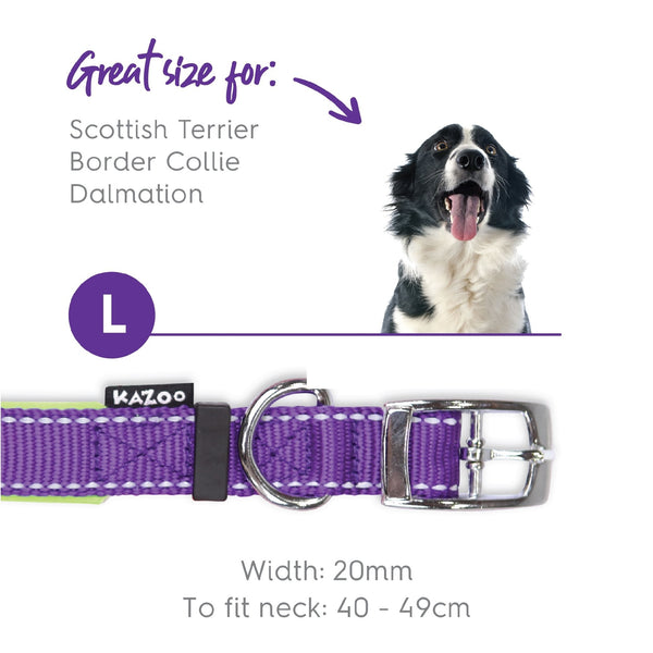 Kazoo Dog Collar Active Purple & Lime [:extra Large]