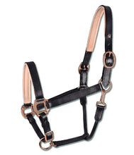 Headstall Leather Rose Gold Black [:cob]