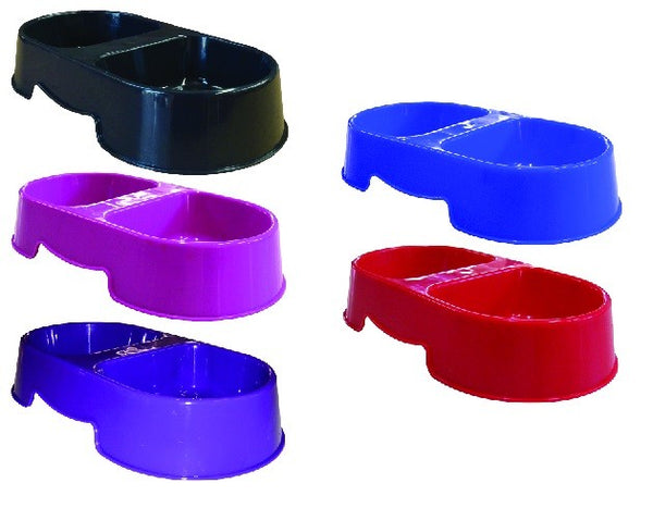 Cat Bowl Plastic Double K9 [:black]