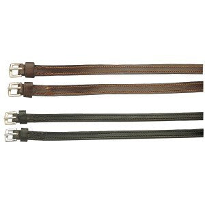 Spur Straps Stitched Leather 3/8" [:black]