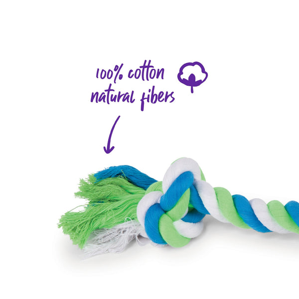 Kazoo Dog Toy Twisted Rope Knot Bone [:small]