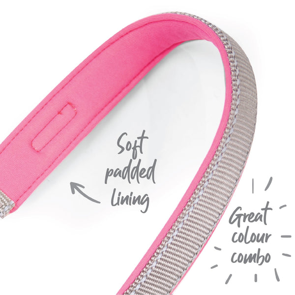 Kazoo Dog Collar Active Adjustable Silver & Pink [:extra Large]