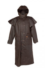 Oilskin Outback Classic Riding Coat With Hood Brown [:extra Small]