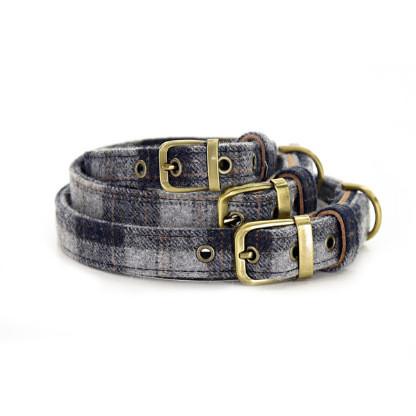 Tweedmill Tweed Dog Collar Navy Check [:large]
