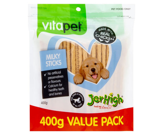 Vitapet Dog Treat Jerhigh Milky Sticks 400gm