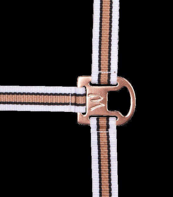 Headstall Rose Shine Elt White [:full]