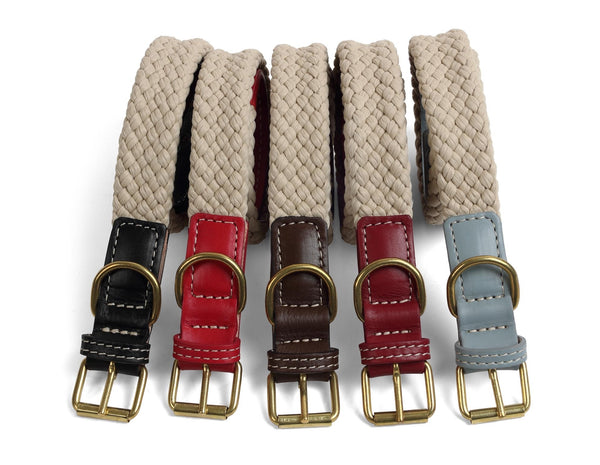 Da Vinci Giovanna Flat Rope Collar Black [:40cm X 2.5cm]