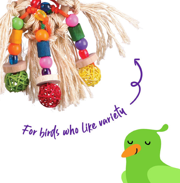 Bird Toy With Sisal & Balls Large