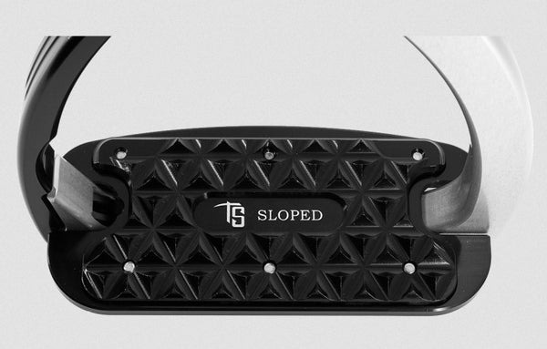 Tech Stirrup Irons Venice Sloped Evo Safety Stirrups Black & Silver