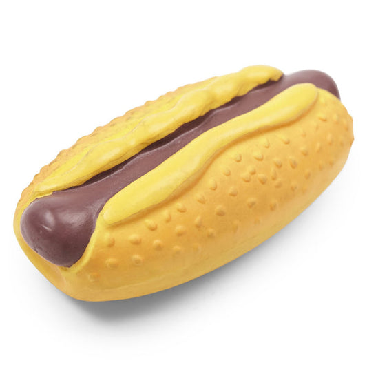 Kazoo Dog Toy Latex Hotdog Medium