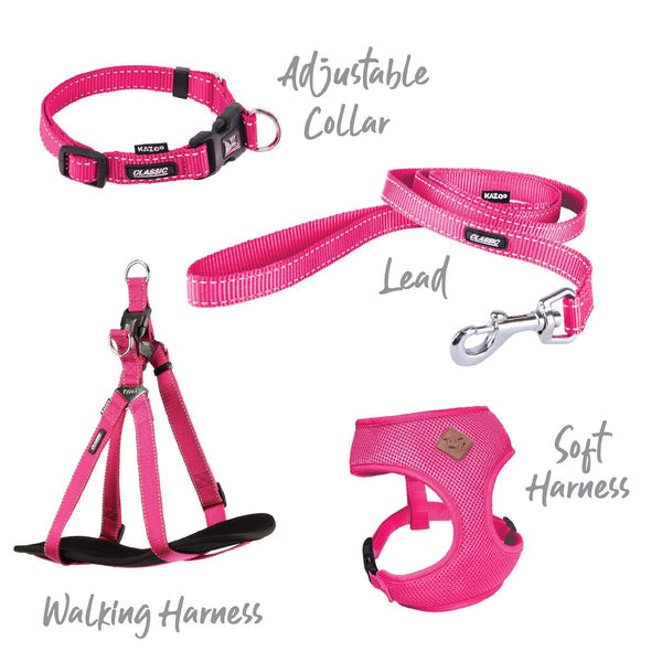 Kazoo Dog Collar Classic Adjustable Pink [:extra Large]