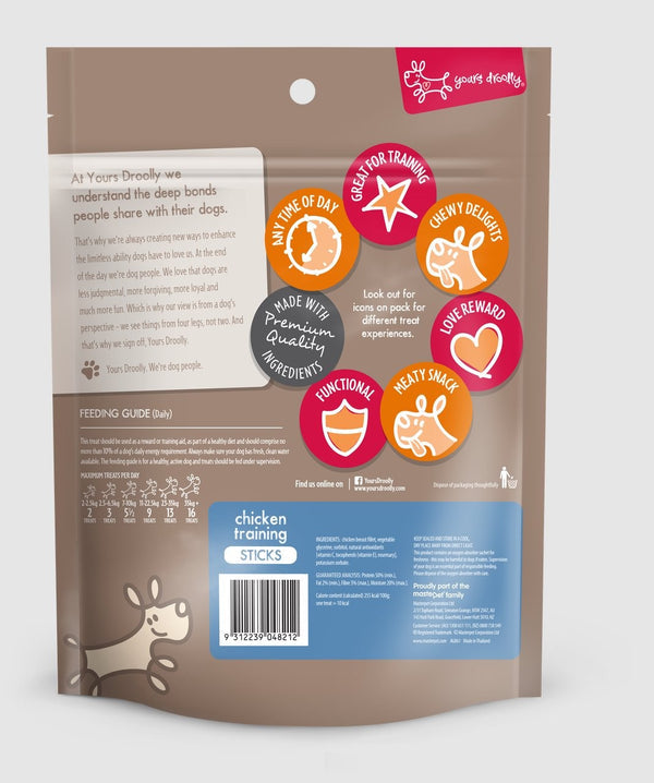 Yours Droolly Dog Treat Chicken Training Sticks 500gm