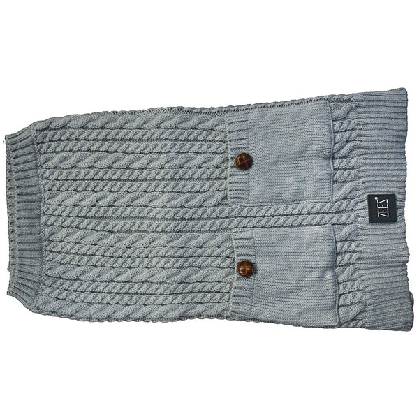 Zeez Sweater Cable Knitted Grey [:xxl]