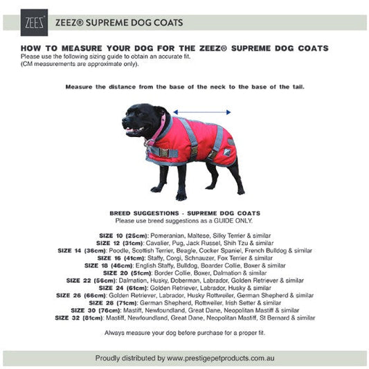 Zeez Dog Coat Supreme Mint Green & Grey [:51cm]
