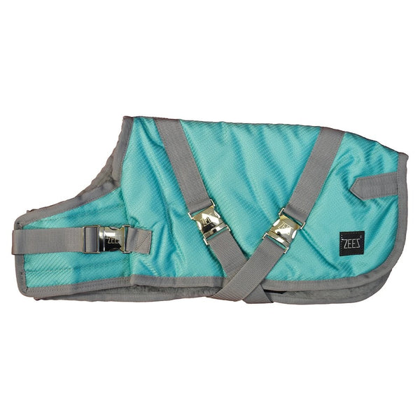 Zeez Dog Coat Supreme Mint Green & Grey [:56cm]