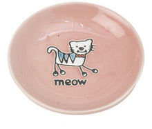 Cat Bowl Silly Kitty Saucer Pink