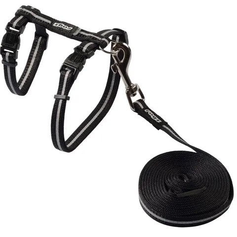 Cat Harness & Lead Rogz Alleycat 8mm Black