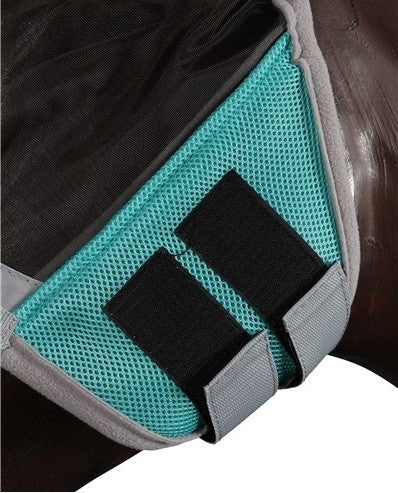 Fly Mask With Ears & Nose Fringe Horsemaster Teal [:pony]