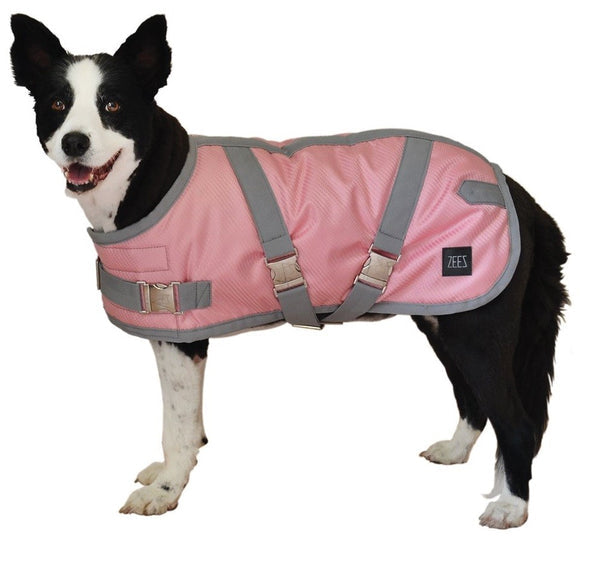 Zeez Dog Coat Supreme Grape Flamingo Pink & Grey [:25cm]
