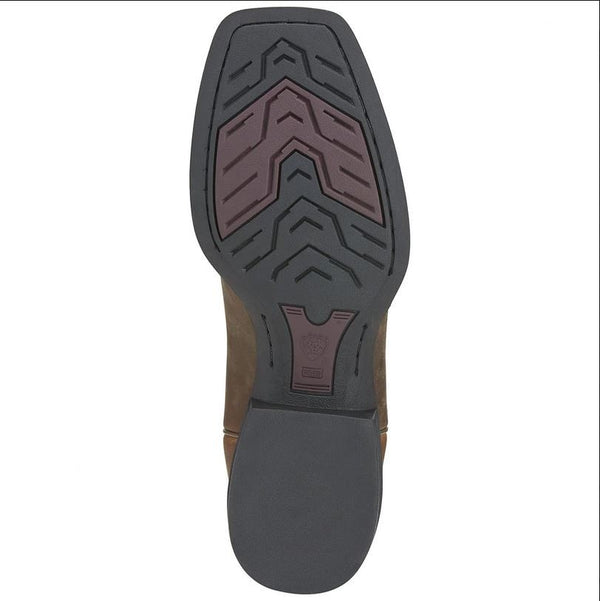 Roper Boots Ariat Heritage Wide Square Toe Brown Mens [:9.0]