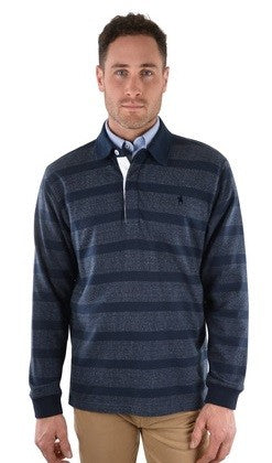 Rugby Top Thomas Cook Beauford Stripe W22 Navy Mens [:medium]