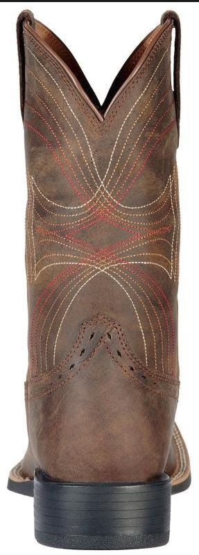Western Boots Ariat Sport Wide Square Toe Distressed Brown Mens [:9.0]