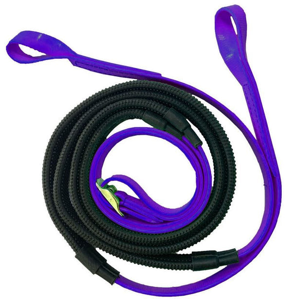 Reins Rubber Grip Pvc Loop End 16mm Horsesense Purple & Black Grip