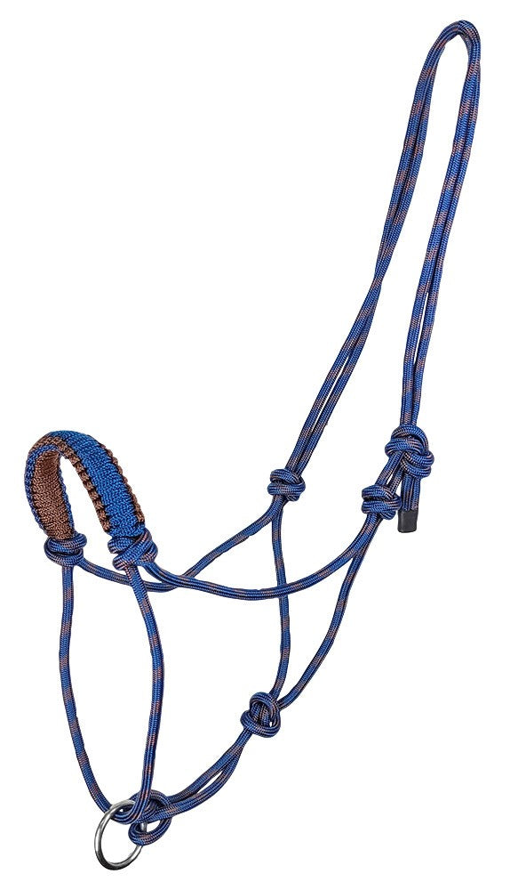 Halter Knotted Rope With Ring Navy & Brown Full