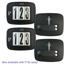 Hamag Number Holder Bridle Leather 3 Digit Pony Pair Black