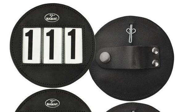 Hamag Number Holder Bridle Round Leather 3 Digit Pair Black