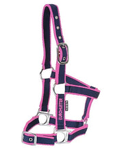 Headstall Webbing Eurohunter Comfort & Lead Navy & Pink [:pony]