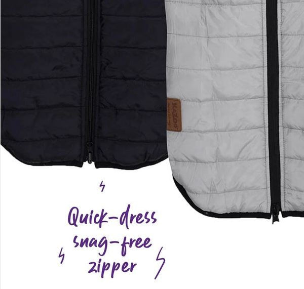 Kazoo Dog Rug Reversible Puffer Black & Silver [:27cm]