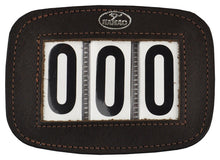 Hamag Number Holder Bridle Leather 3 Digit Pair Mahogany Brown