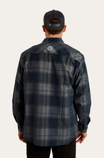 Shirt Ringers Glenferrie Flannel White/navy Mens [:medium]