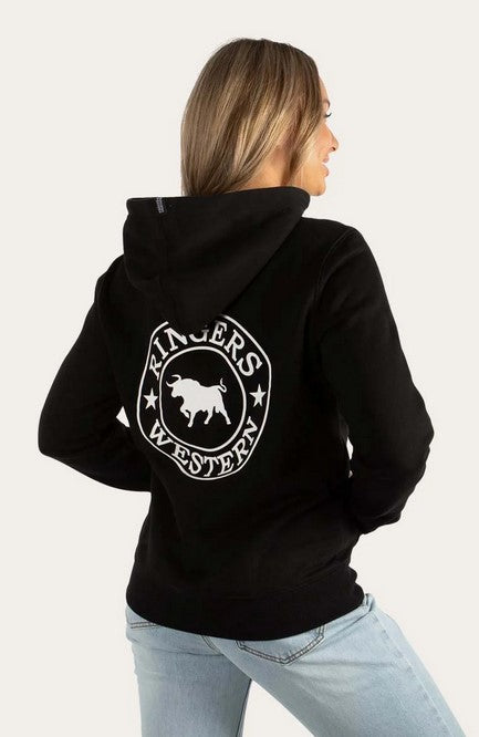 Hoodie Ringers Signature Bull Pullover Black/white Ladies [:08]