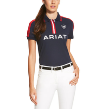 Top Ariat Polo Team Navy Ss [:l]