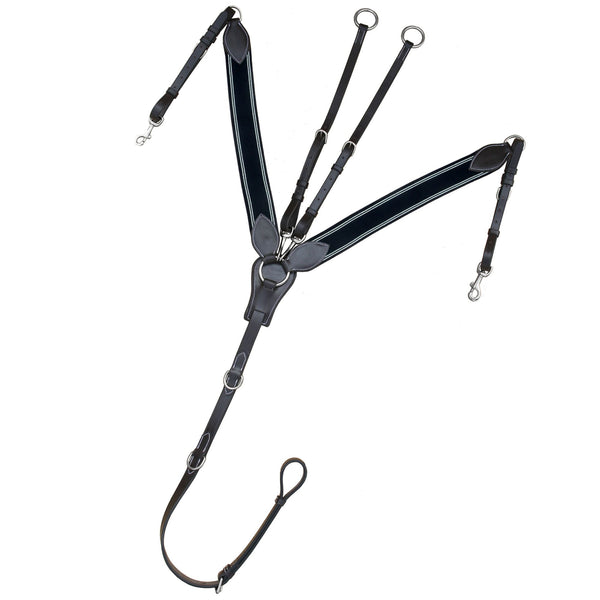 3 Point Breastplate - Navy/White Elastic - Cob/Full Size - Customer Return