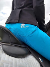 Women's Horse Riding Breeches - Turquoise Micro Woven Cotton Blend