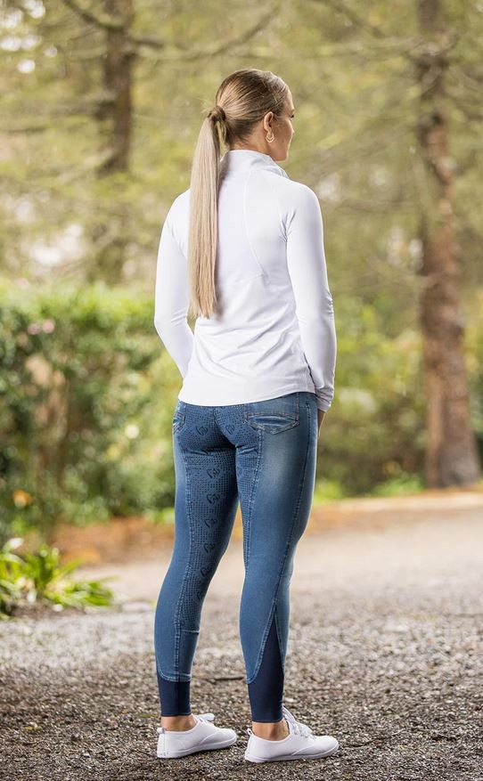 Bare Equestrian Technical Riding Shirt Lightweight White-CLOTHING: Clothing Ladies-Ascot Saddlery