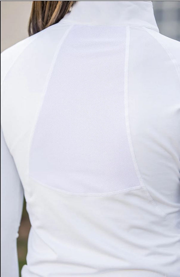 Bare Equestrian Technical Riding Shirt Lightweight White-CLOTHING: Clothing Ladies-Ascot Saddlery