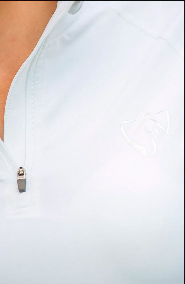 Bare Equestrian Technical Riding Shirt Lightweight White-CLOTHING: Clothing Ladies-Ascot Saddlery