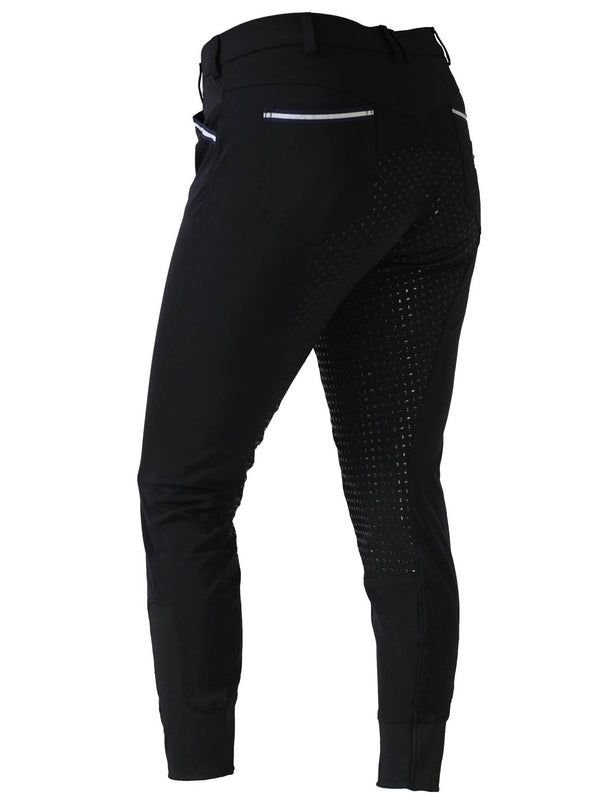 Women's Black Horse Riding Breeches - CoolMax Material with Silicone Seat Grip, Sizes 6-28