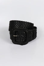 Hitchley & Harrow Black Leather Plaited Belt