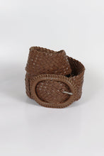 Hitchley & Harrow Brandy Leather Plaited Belt