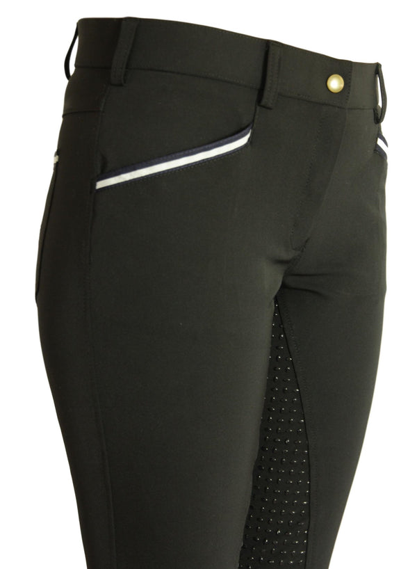 Women's Horse Riding Breeches: CoolMax Jodhpurs with Silicone Seat Grip, Black, Sizes 6-28